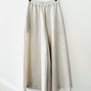 Linen Wide-Leg Pants